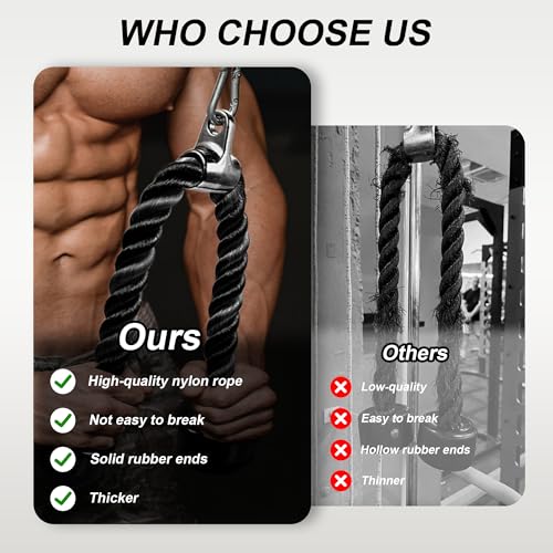 Image of Tricep Rope Pull Down Rope Gym Rope Attachment Tricep Pull Down Attachment Cable Rope Attachment
