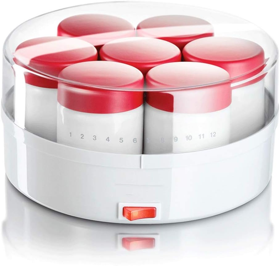 Yoghurt Maker Glass Easy Cleaning of the Glasses in the Dishwasher Automatic Shutdown Stainless Steel