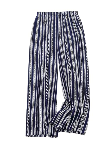 WDIRARA Women's Plus Size Boho Floral Print High Waist Palazzo Wide Leg Pants