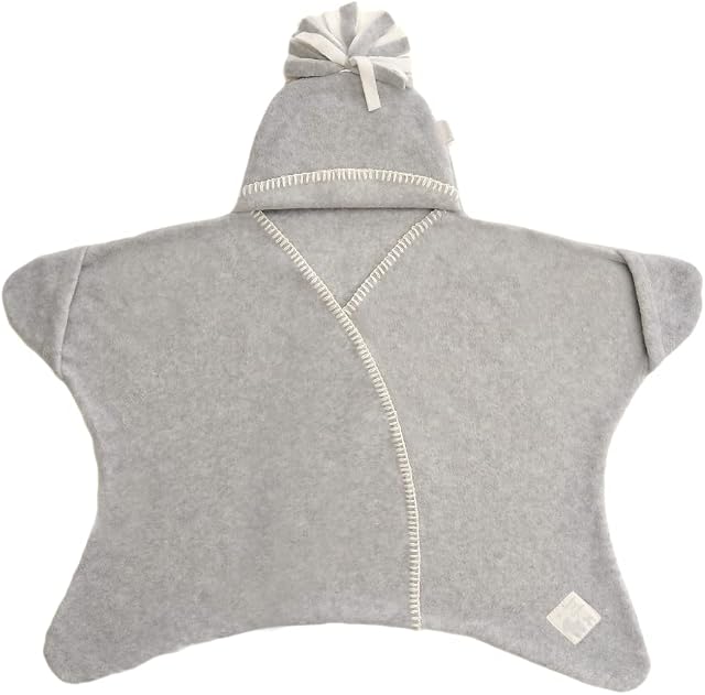 Tuppence and Crumble Star Baby Wrap Dove Grey Size Small