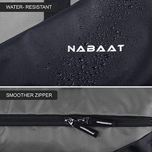 Image of NABAAT Polyester Gym Bags for Men and Women Duffle Bag /Sports Bag /Shoulder Side Bag for Travel, Water Resistant with Shoe Compartment (Grey Black, GMB-GRBK2)