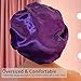 Satin Bonnet for Natural Hair Bonnets for Black Women Silk Bonnet for Curly Hair Cap for Sleeping Silk Hair Wrap for Sleeping（Purple）
