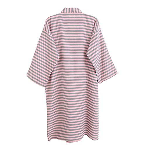 Image of SIQITECHNO Men Kimono Robe Cotton Yukata Spa Sauna Bathrobe Sleepwear Japanese Kimono for Women Loungewear Nightgown Dressing