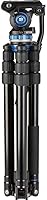 Vista 3 de Benro Kit de trípode de viaje de aluminio plegable inversa con cabezal de base plana S6PRO, columna central de nivelación y monopie convertible