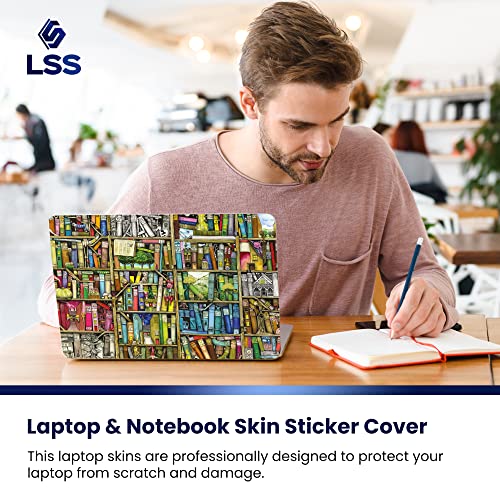 Image of LSS Laptop 17 17.3 Skin Cover with Colorful Books Pattern for HP Dell Lenovo Apple Asus Acer Compaq - Fits 16.5 inch 17 inch 17.3 inch 18.4 inch 19 inch (2 Wrist Pads Free)