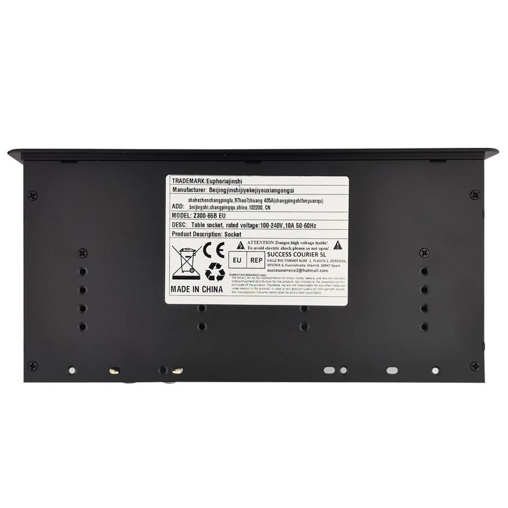 Tomacorriente de mesa, regleta de enchufes con receptáculos encastrados de aluminio 2 x Schuko 1 x cargador USB-A+C (PD 65W) 1 x CAT6 1 x HDMI 1 x USB-C 1 x cable de alimentación de 1.7m 4 x agujeros