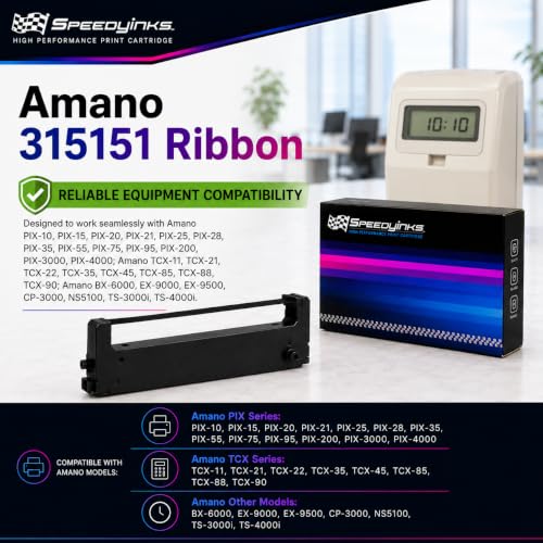 Cinta compatible SPEEDYINKS para Amano CE315151 negro 3 unidades miniatura 5