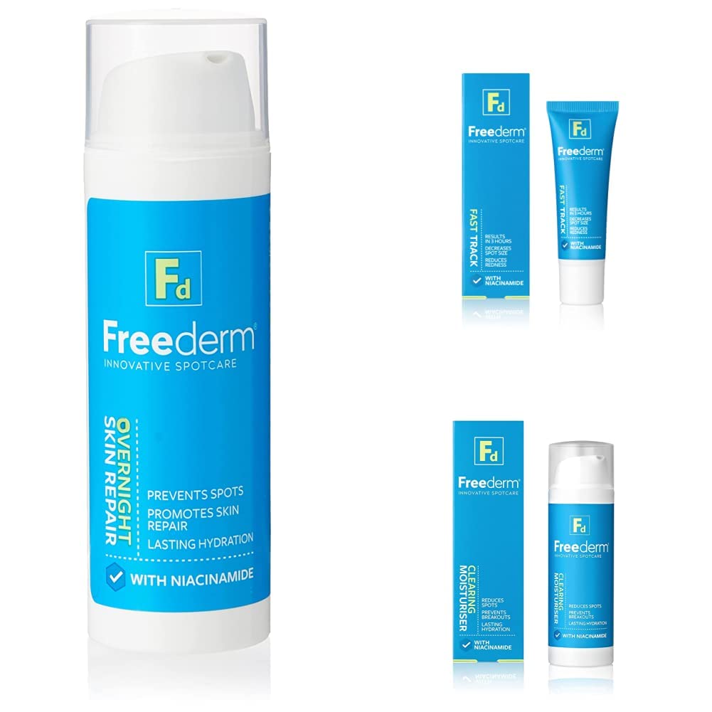Overnight Skin Repair with Freederm Fast Track and Freederm Clearing Moisturiser