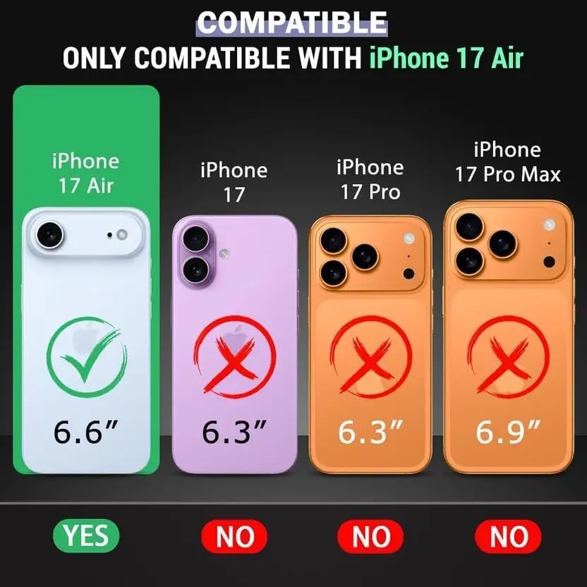 Image of VONZEE Magnetic for iPhone 17 Air Case (2025)(Compatible with MagSafe)(Military Grade Drop Protection) Matte Shockproof with Anti-Fingerprint Phone Cover, 6.6''|Blue