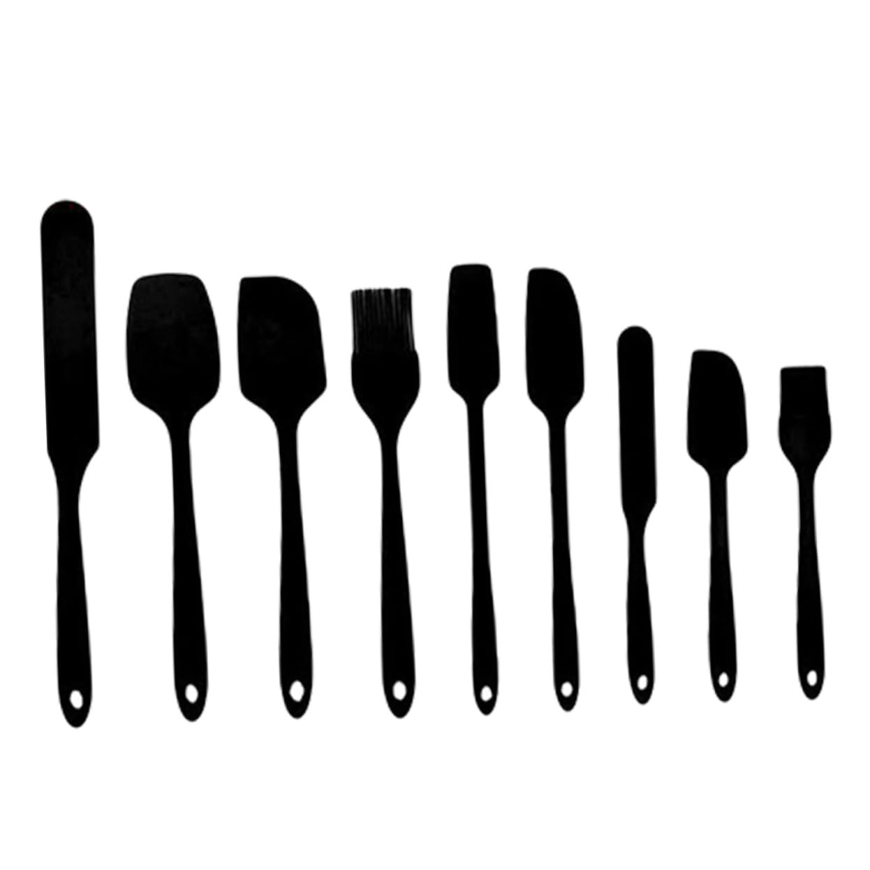 Kit de Pâtisserie 9 Pièces en Silicone Noir, Spatule Multifonction