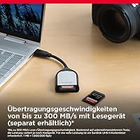 SanDisk Extreme PRO SDHC UHS-II Speicherkarte V90 256 GB (300 MB/s, 8K-, 4K- und Full-HD-Videoaufnahmen, RescuePRO Deluxe, stoßsicher, temperaturbeständig, wasserdicht und röntgensicher) – Ansicht 6