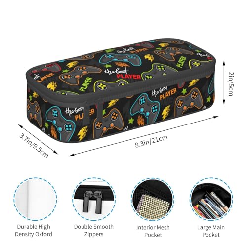 Image of Fun Game Gamer Controller Pencil Case Big Capacity Storage Pencil Pouch Stationery Bags With Zipper Portable Pen Holder Box Organizer For Boys Kids Student College School Office Supplies