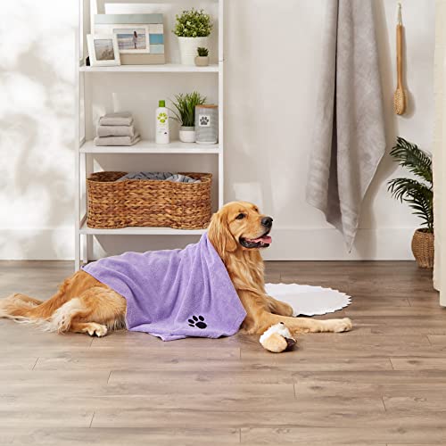 Image of Bone Dry Pet Grooming Microfiber Towel, Embroidered Collection, X-Large,41x23.5, Lavender (Pack of 12)