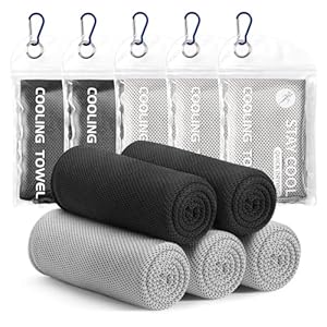 Cooling Towels – 5 Pack Gym Towels, Gym Towels for Working Out, Yoga Towel, Quick Dry Towel for Running, Camping, Fitness & More Activities