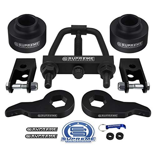 Supreme Suspensions - Full Lift Kit for 2000-2006 Suburban & Tahoe and GMC Yukon 1500 Adj. 1-3  Front Lift Torsion Keys + 2  Rear Lift Spring Spacers + Shock Extenders + Torsion Tool 6-Lug 4WD
