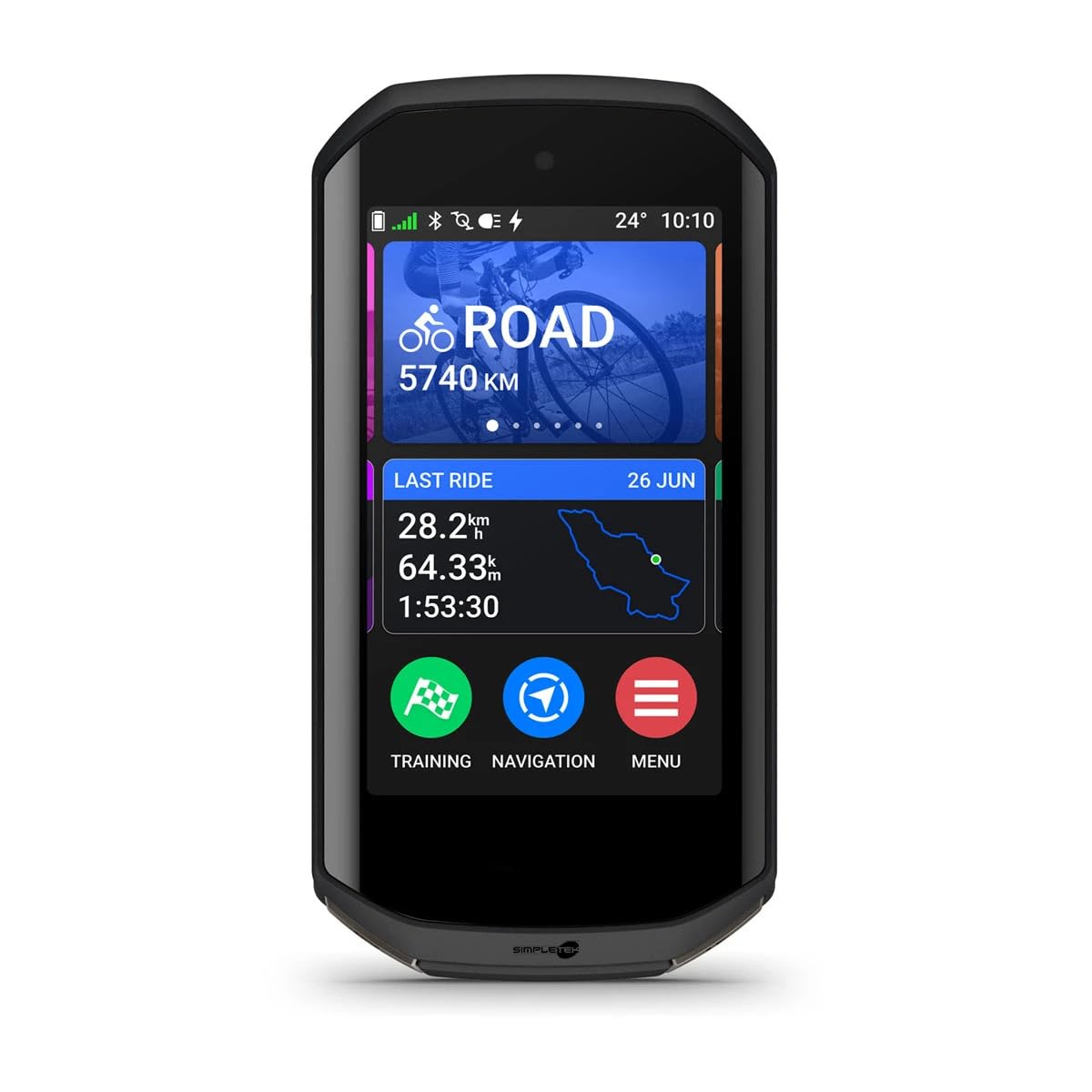 SIMPLETEK - Ciclocomputer Gps Multibanda Display Lcd 3.5" Touchscreen 64gb | 5Hz, pagamenti contactless, campanello integrato, IPX7, 480 x 800 pixel, Wi-Fi, autonomia fino a 60 ore, Bluetooth