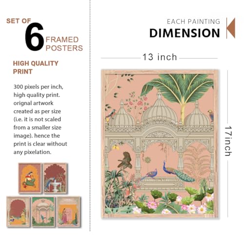 Image of NoWorries Wall decor Paintings for living room - Premium Modern art Wall Poster Paintings for Home Decoration (Pattern-Minimal art) Set of 6 (13x17 inches, ART ATTACK-4)