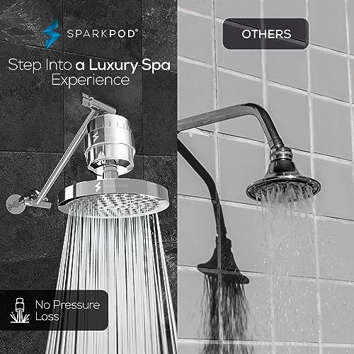 Image of SparkPod Filtered Shower Head & 11 inch Shower Arm, 6 inch Round, Polished Chrome