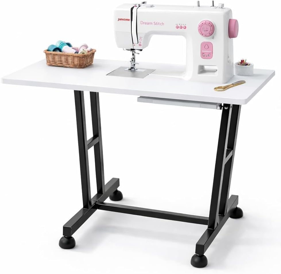 Mahaveer Extension Table Stand || For Home & Domestic Tailoring & Stitching Use Sewing Machines || With Customized Logo, Brand/Shop Name, Merchant Name || Compatible with Usha Janome Model (Model: Excella DLX)
