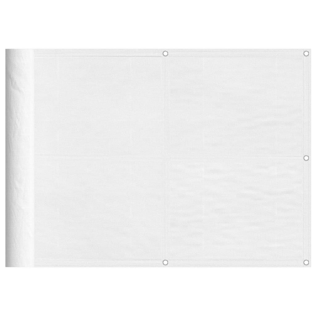 Protector de privacidad para balcón, color blanco, 75 x 700 cm, 100% poliéster Oxford con revestimiento de poliuretano, impermeable, resistente a los rayos UV, para balcones, terrazas, jardines