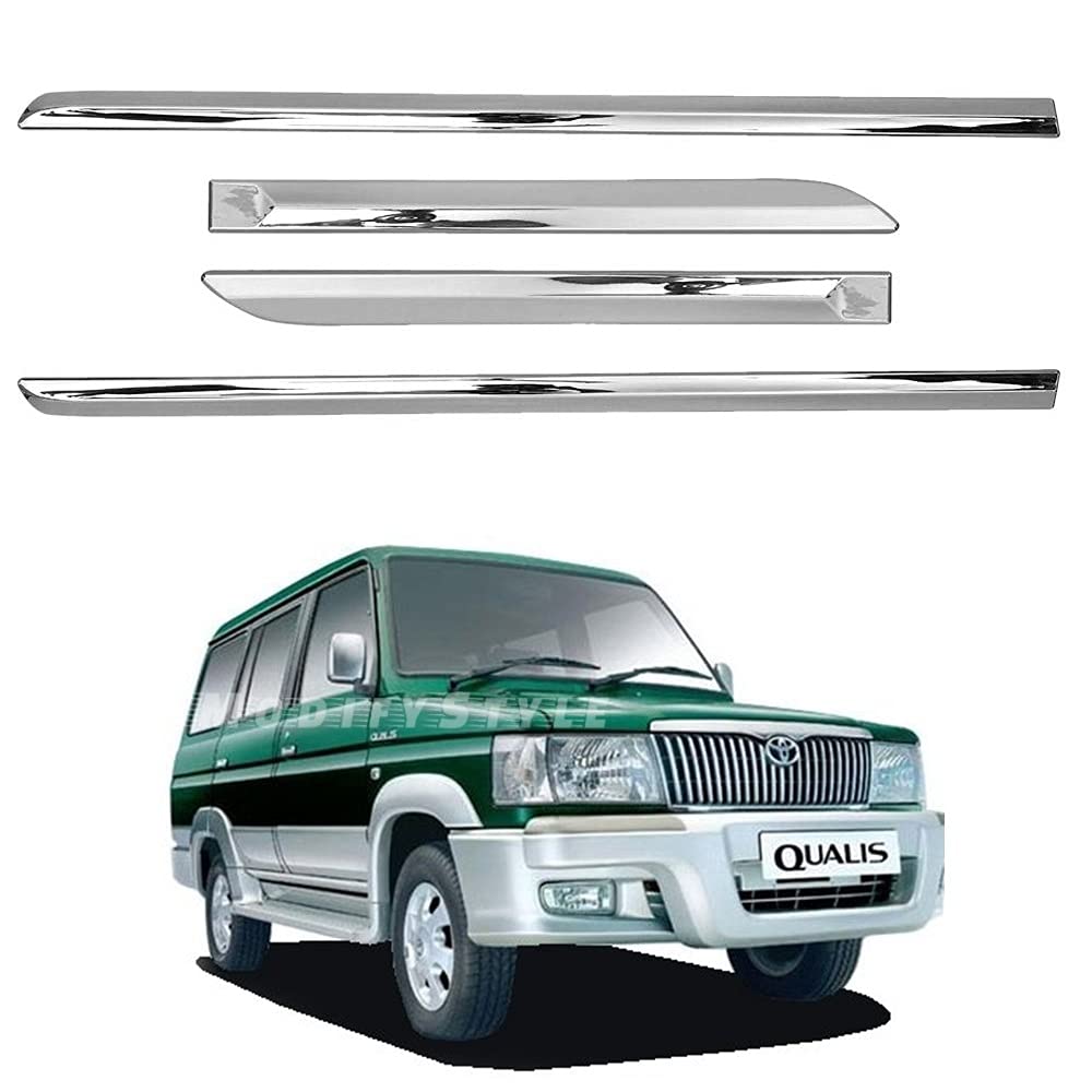 ModifyStyle Side Beading/Side Cladding/Door Garnish/Door Protector Chrome Suitable for Toyota Qualis (2003 to 2004) Type 2 (Set of 4pcs)