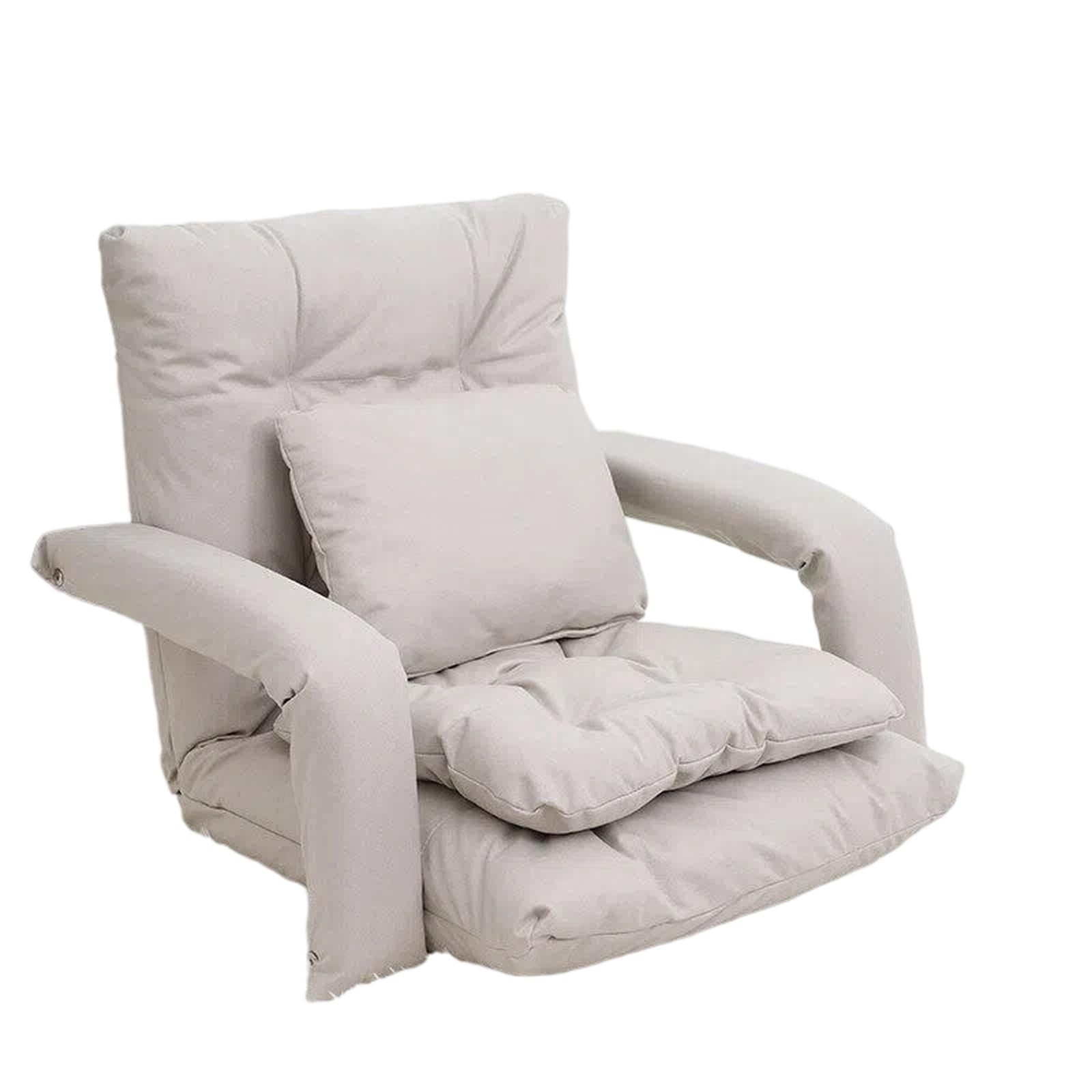 WQQYU6HKF sofa chair Lazy Sofa for Sleeping and Reclining Single Tatami Floor Seat with Bed Backrest living room chair(White)