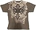 Men's Y2K Vintage T-Shirt Gothic Cross Graphic Print T-Shirt Round Neck Short Sleeve Tops (Large,Brown)