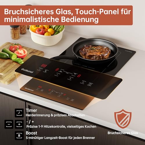 Induktionskochfeld 2 Platten Einbau Quer