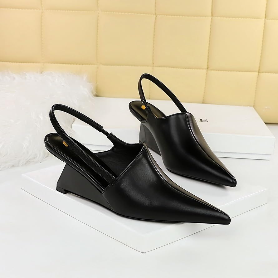 Gerrit Women's Pointed Toe High Heel Shoes,Women Stiletto High High Heel Open Toe Sandals Ankle Strap Slingback Wedding Party Dress 7CM Heels Shoes4