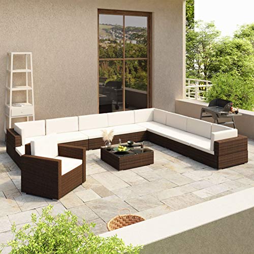 Chenshu 12-TLG. Garten-Lounge-Set mit Auflagen, Gartenlounge, Balkon Möbel, Terrassenmöbel, Lounge Gartenmöbel Set…