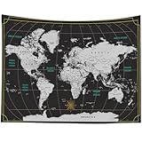 CAPSCEOLL World Map Tapestry for Kids Student Wall Tapestry World Geographical Distribution Tapestries for Men 80X60 Inches Tapestries for Bedroom Living Wall Art