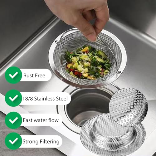 Colador para fregadero de cocina 4 unidades acero inoxidable miniatura 4