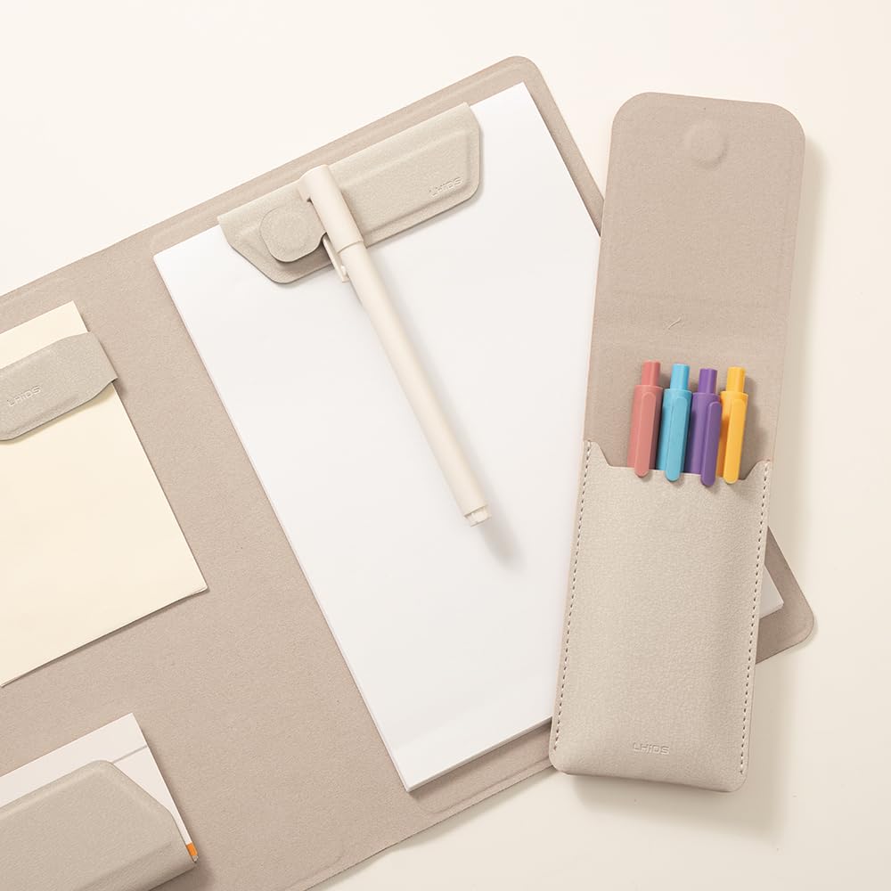 LHiDS Leder-Federmäppchen, Stifttasche für drei Fontänen, Kugelschreiber und Tintenroller, kleines Federmäppchen, Reisetaschen, Organizer, aprikose, Small, Federmäppchen