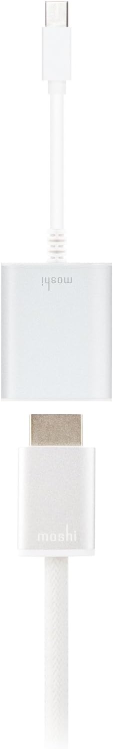 Moshi Mini DisplayPort to HDMI Adapter, Support 4K HD, Thunderbolt 2 or DisplayPort 1.2 to HDMI, Slim Aluminum Casing, for MacBook Air/Pro, iMac, Microsoft Surface Pro, Monitor, Projector