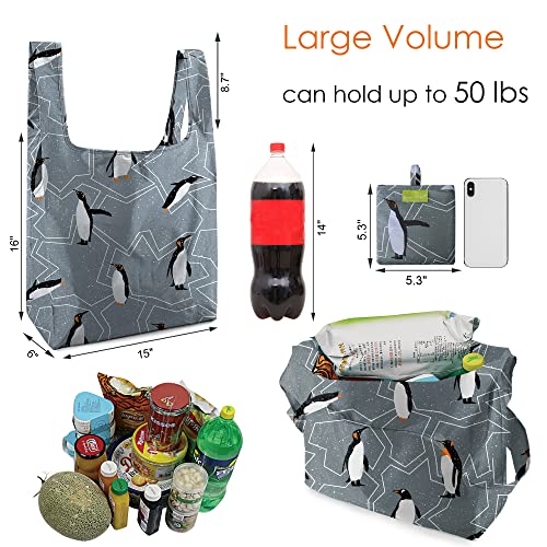 Beegreen 6 Packs Black Sea Turtle Reusable Grocery Bags Reusable Shopping Bags For Groceries Foldable Washable Nylon X-Large Grocery Tote Bags For Women Men Christmas #TOP1