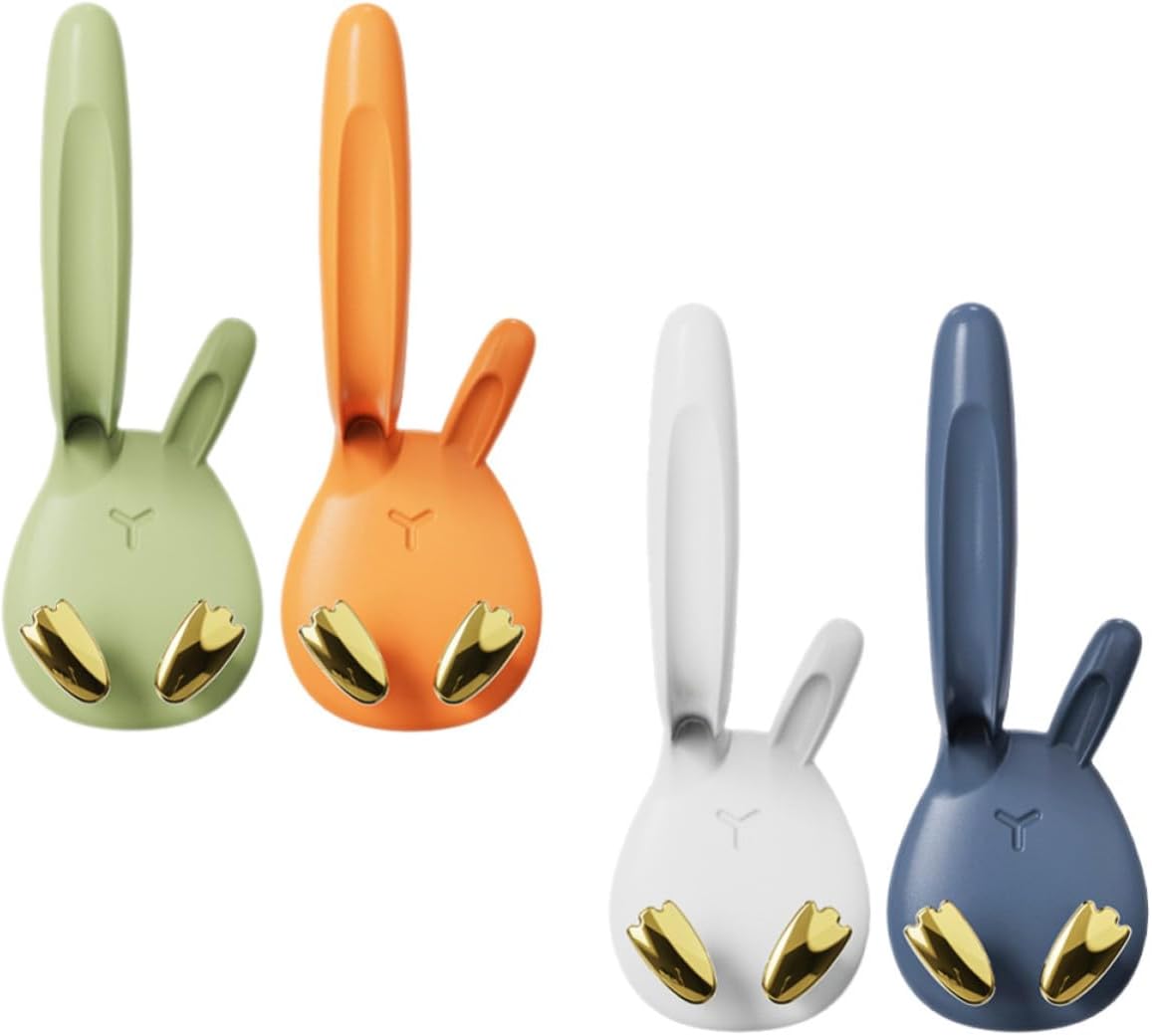 Bunny Toothbrush Cup Holder 4pcs ABS Wall Mounted for Bathroom