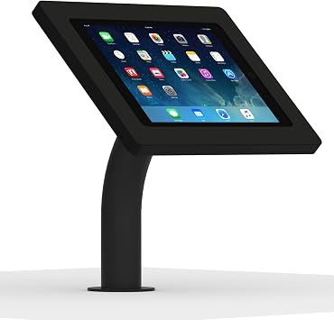 VidaMount Black Enclosure and Fixed Neck Wall/Table Surface Mount [Bundle] Compatible with iPad 9.7 5th / 6th Gen, Pro 9.7", Air 1/2