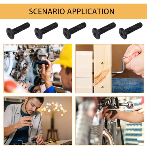 20 Stück M5 Schrauben,Flachkopfschrauben,Linsenkopfschrauben,Innensechsrund Schrauben M5,Schwarz Flachkopfschrauben,für Haushalts, Bürogeräten, Schiffsmontagen Auto, Motorradreparaturen