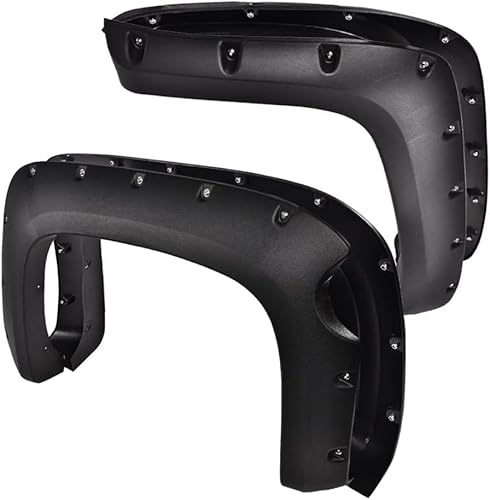 G-PLUS Fender Flares 4PCS,Fit For Chevy Silverado 1500 2007-2013(ONLY Fit 5.8' Short Bed,NOT Fit 07 Classic Models,Not Fit GMC Sierra),Rugged Textured Pocket Riveted Style Black Wheel Flares Set