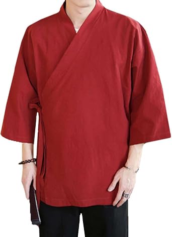 Sushi Chef Coat Unisex 3/4 Sleeve Japanese Chef Kimono for Women Men Kitchen Working Clothes