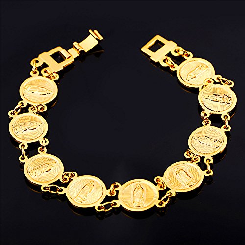 U7 Women Bracelet 18K Gold Plated Virgin Mary Bracelets for Women Christian Jewelry - Image 4