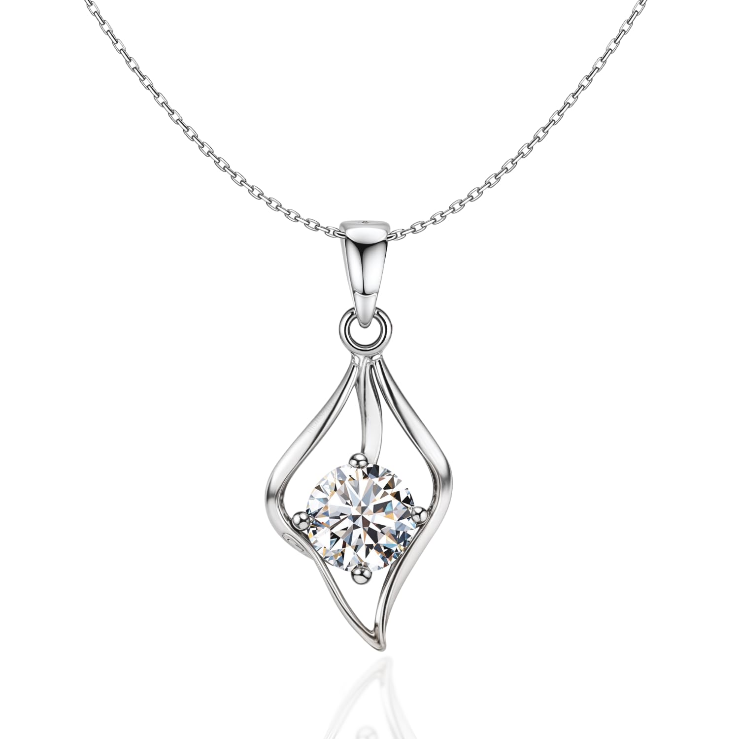 highspark Stylish Dew Drop Pendant Necklace | 92.5 Sterling Silver & Stunning Shimmering Shine | Lovely Gift For Women & Girls-picture-22