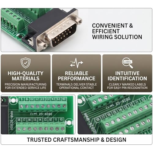 Adaptador DB26 macho para placa PCB con aislante miniatura 5