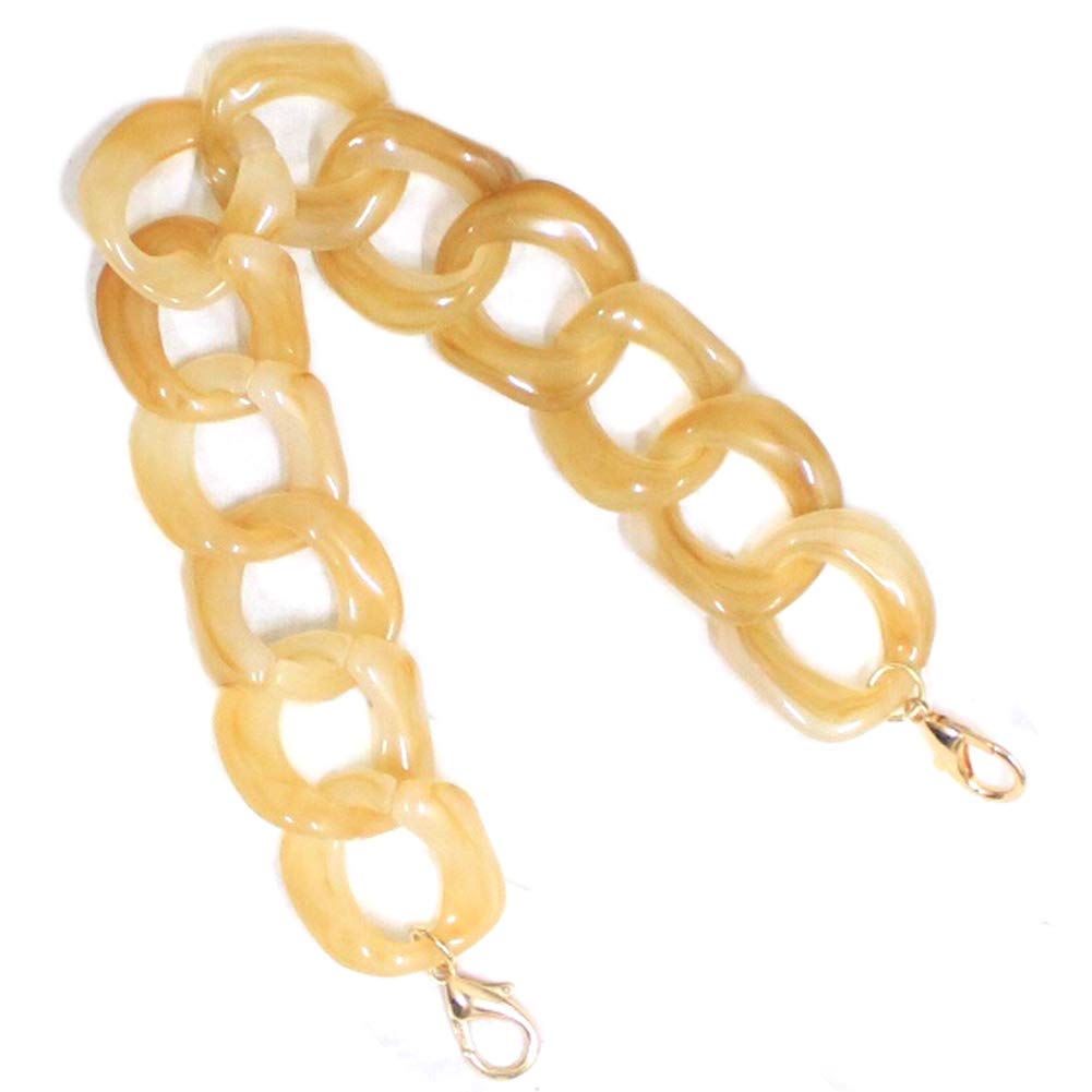 AUMEY 18 inch Oval Acrylic Chain and Clear Hand Bag Chain Set with Buckles