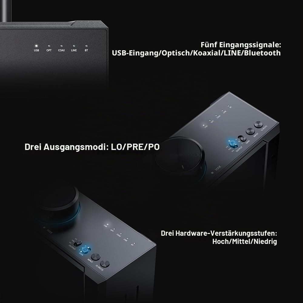 FiiO K9 AKM Desktop-DAC- und Kopfhörerverstärker, AK4191EQ + AK4499EX, THX AAA 788+, Bluetooth 5.1 LDAC, 768 kHz/32 Bit DSD512, 4,4/6,35 mm Ausgang für PC/HomeAudio