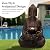 Glitzhome Buddha Fountain with Pump & LED Light, 2 Tier Zen Style Meditating Buddha Water Fountain Outdoor Fountains and Waterfalls Outdoor Floor Fountain Buddha Statues for Garden Patio Backyard 23"H