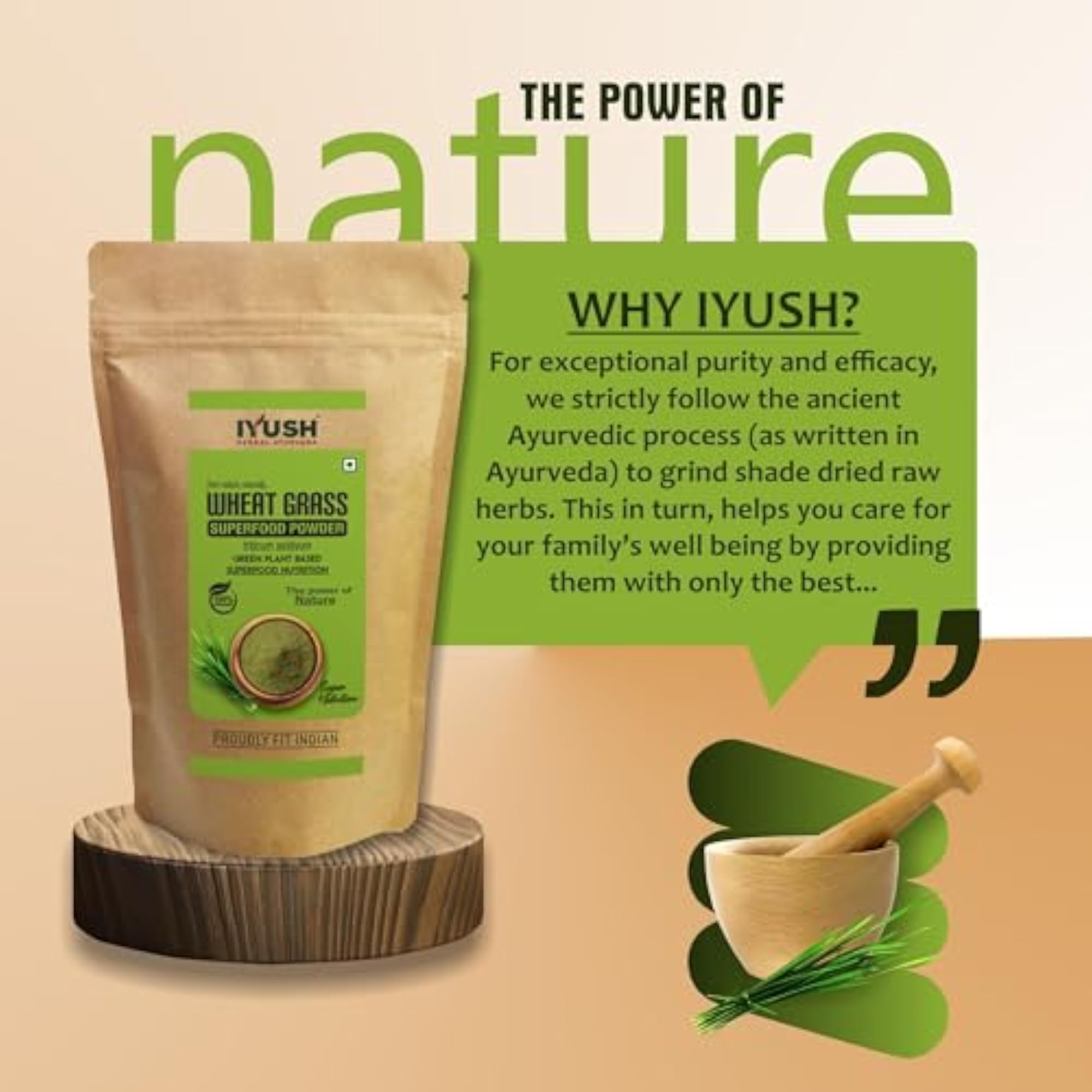 IYUSH Herbal Ayurveda Wheat Grass Powder 500g