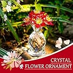 Crystal Red Flower Figurine with Base Glass Flower Figurine Collectibles for Women Mother‘s Day Gift for Mum Crystal Decoration for Home Office - Image 2