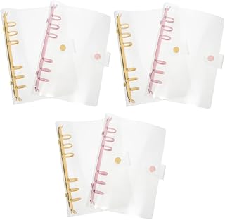 Ciieeo 6 Peças Pasta De Arquivo De Plástico Pastas De Arquivo Coloridas Mini Decoração Folhas Soltas Arco-Íris Capa De Notebook Material De Escritório Acessórios De Material De