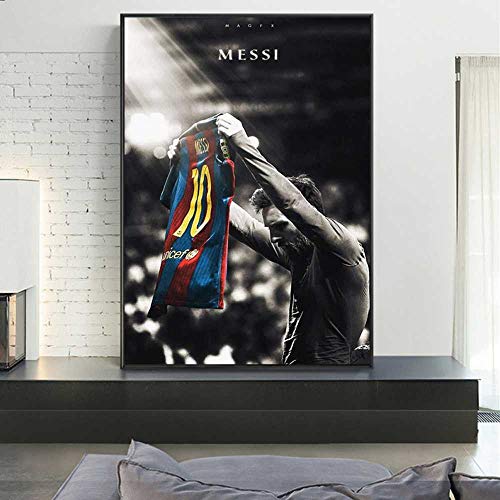 CAPTIVATE HEART Afbeelding op canvas 30 x 50 cm geen lijst voetbal sport Star Lionel Messi Retro Poster Prints Voetbal… - Afbeelding 4